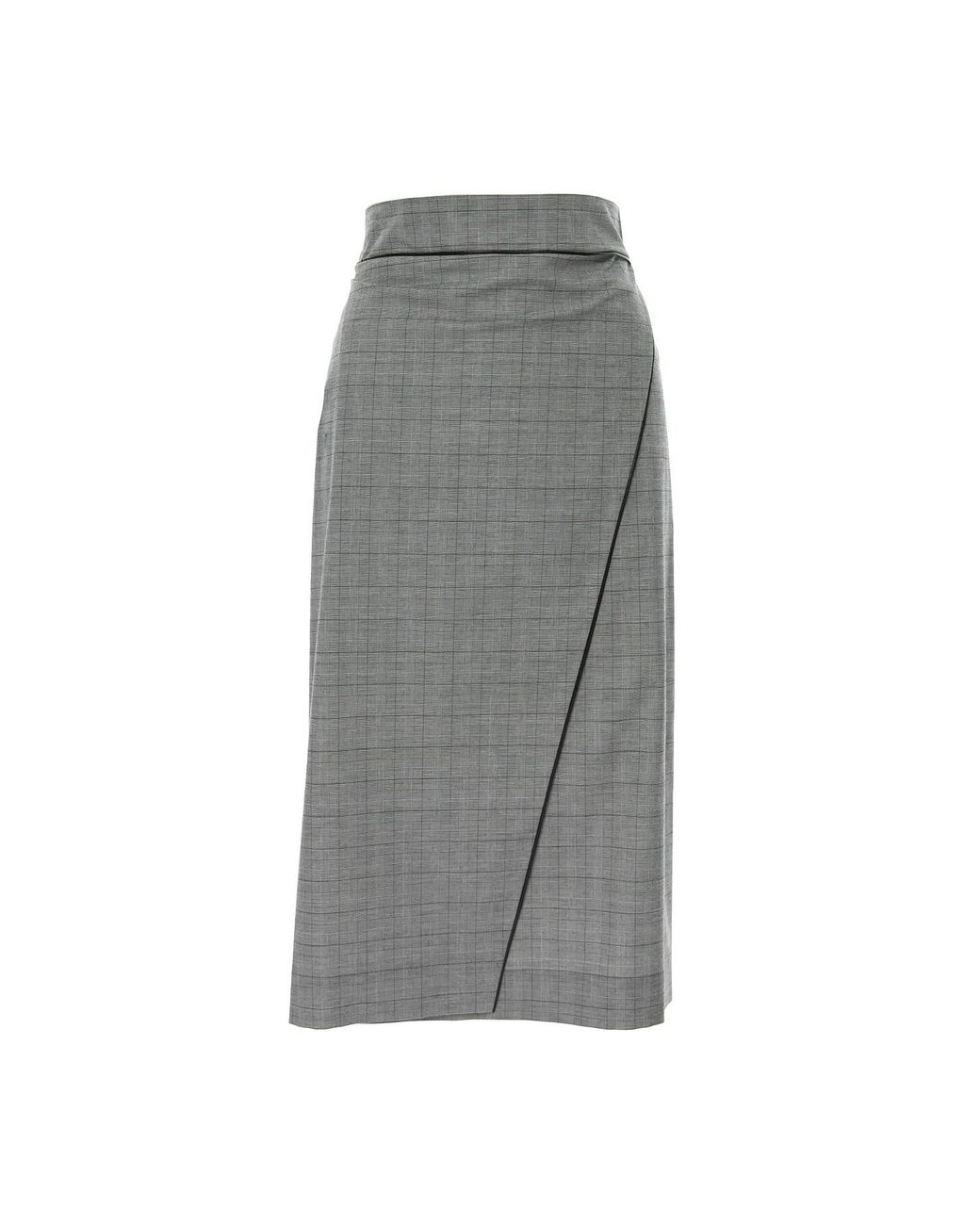 Silvia Serban Gray Checkered Side Over Side Skirt