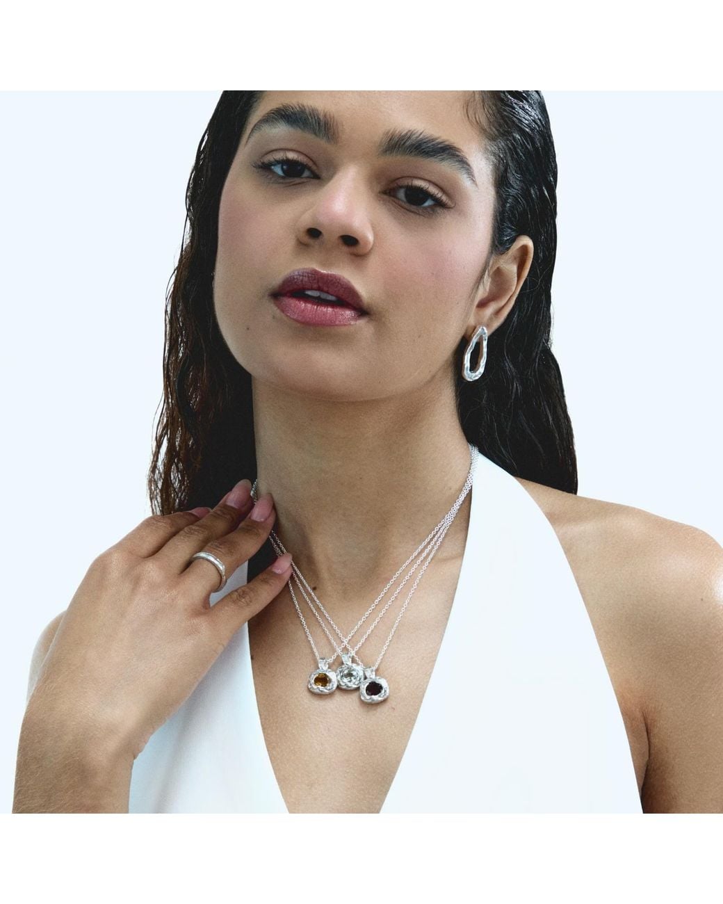 De Roms Metallic Molten Amethyst Soul Necklace