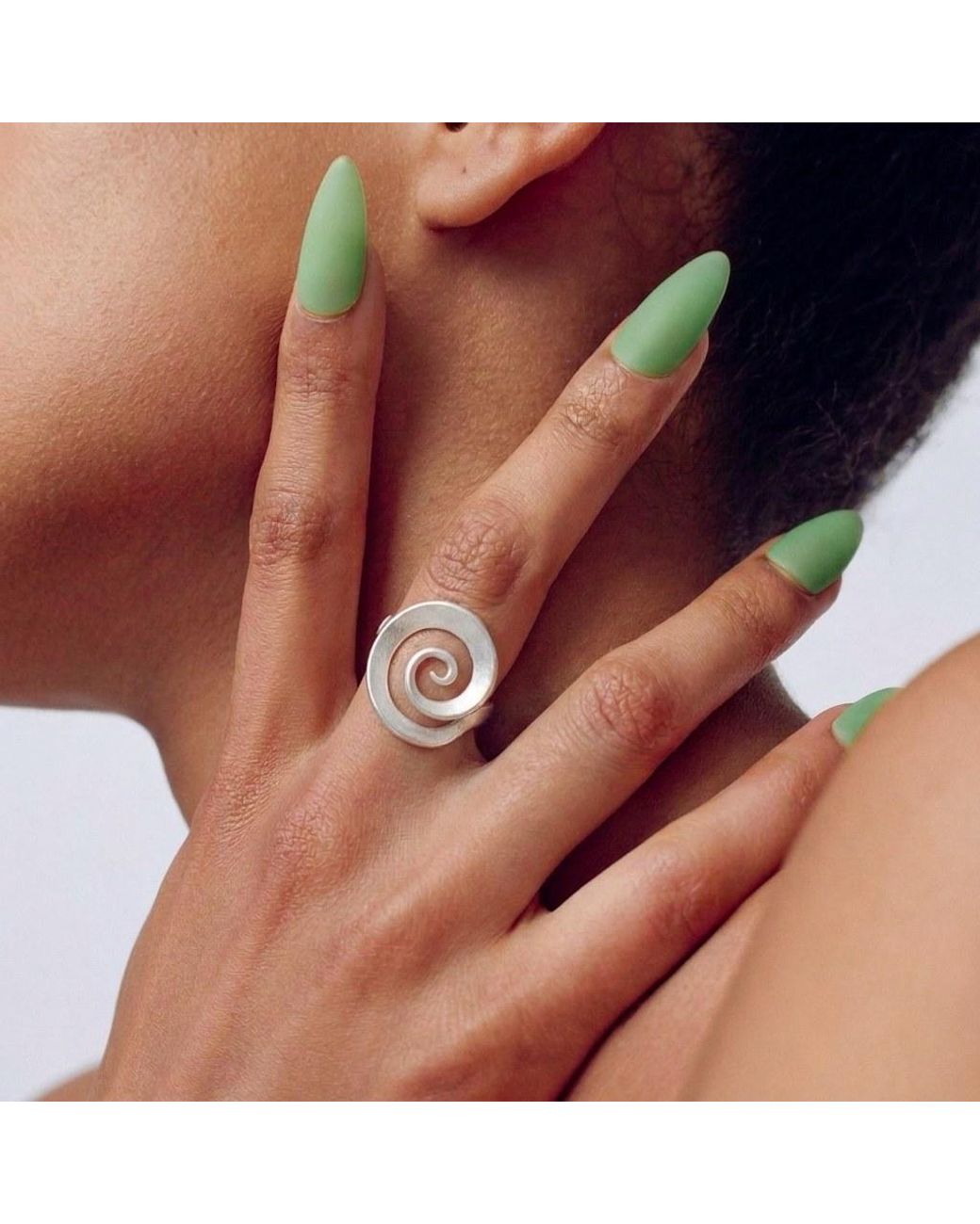 Ormiro Metallic Vortex Sterling Spiral Ring