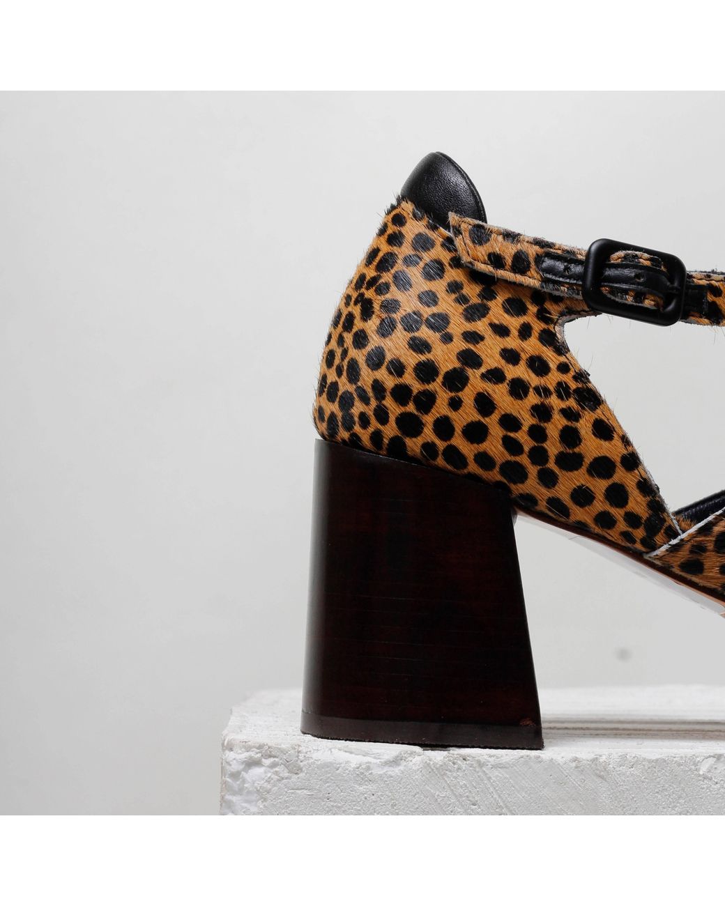 Mafalda Brown Maite Animal Print Heeled Sandals
