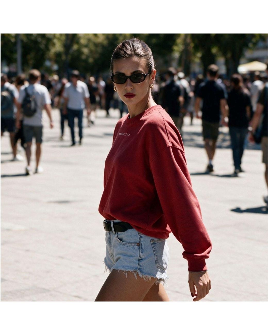 Mimhi Maison Red Elle Crewneck Sweatshirt – Raspberry