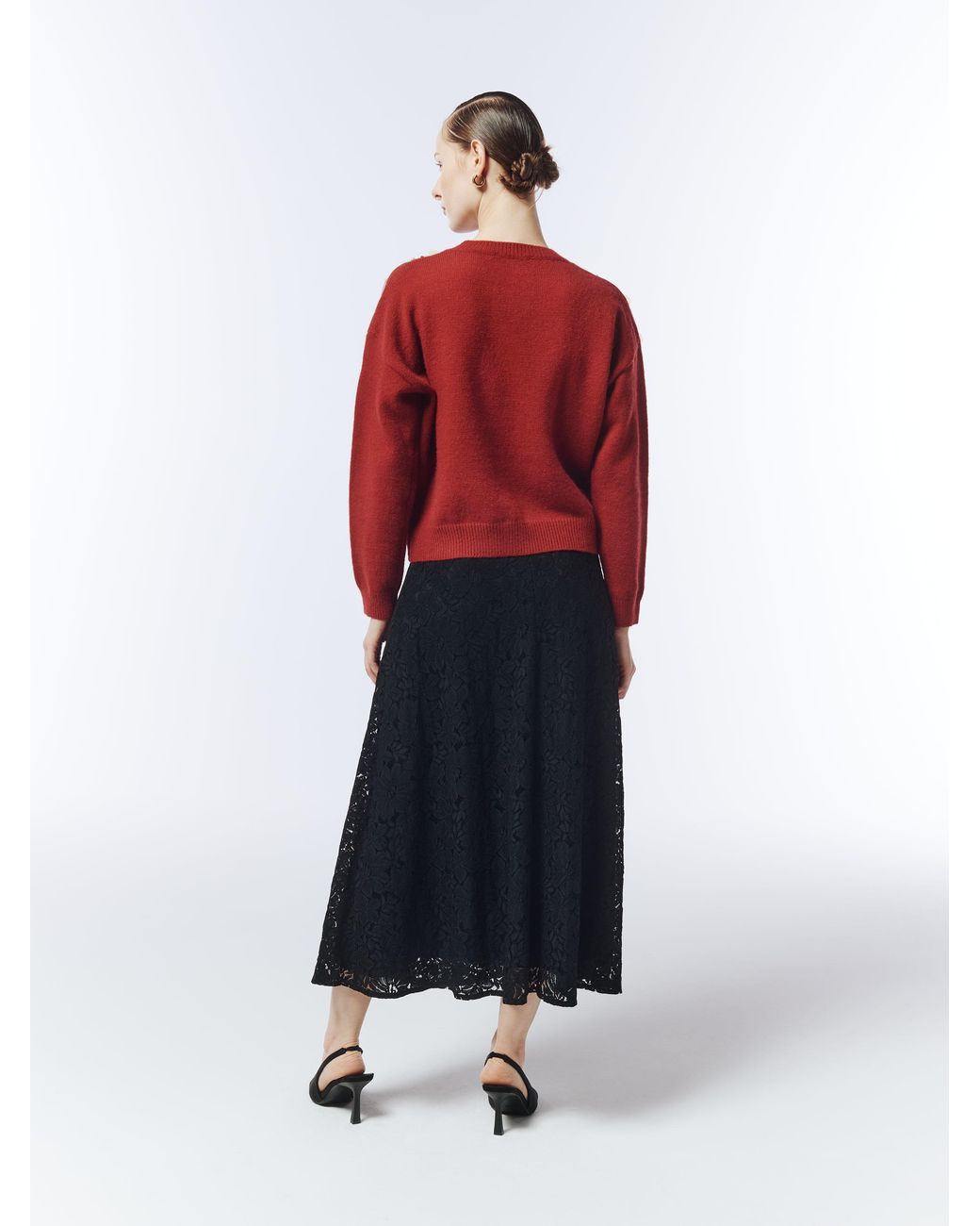Sour Figs Red Iridescent Sequin-Embellished Jumper