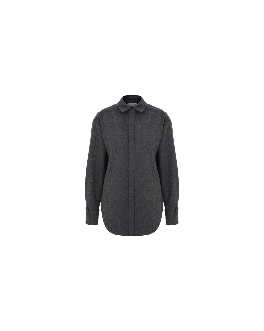 NAZLI CEREN Gray Ravenna Wool Blend Shirt