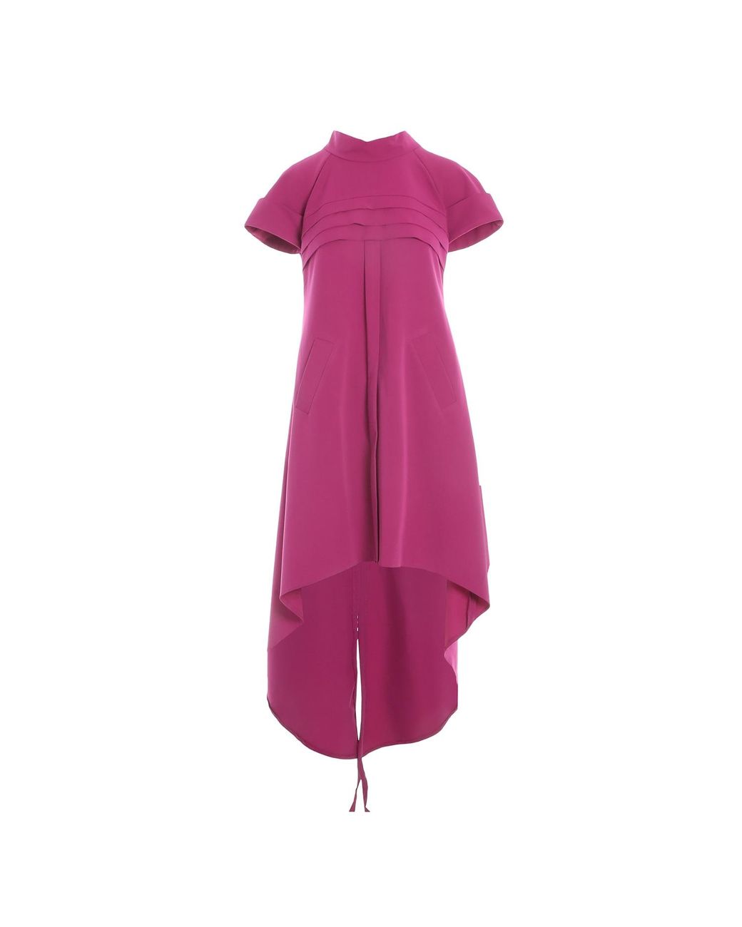 Larisa Dragna Purple Orchid Asymmetric Dress With Pleats