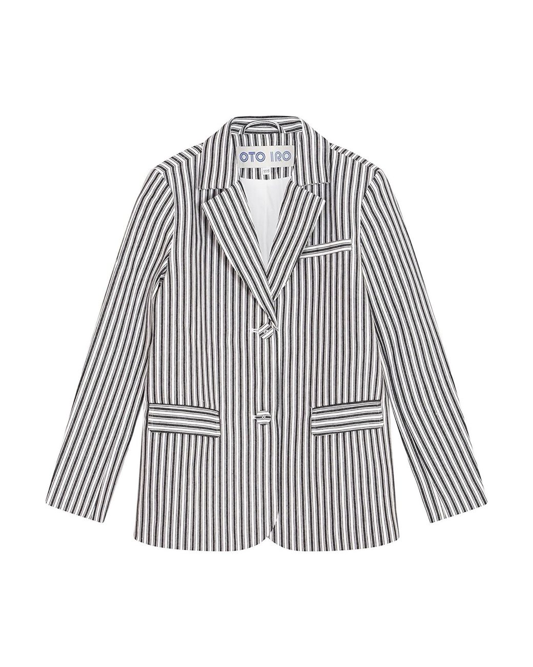 London Atelier Byproduct Gray Striped Tailored Blazer