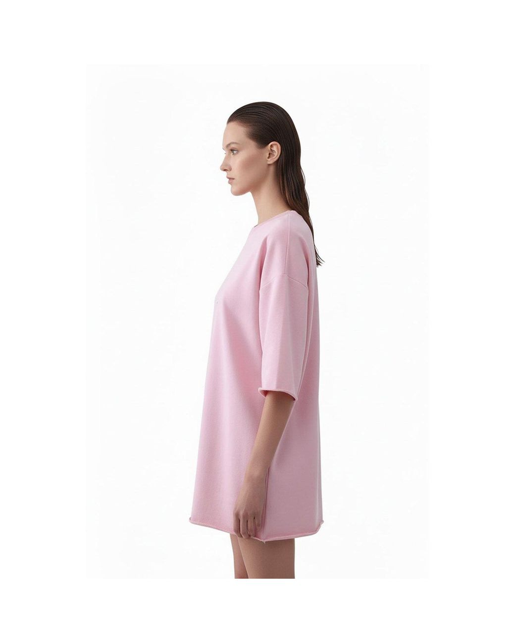 mysimplicated Pink Oversized T-Shirt With Overthink Club Design W