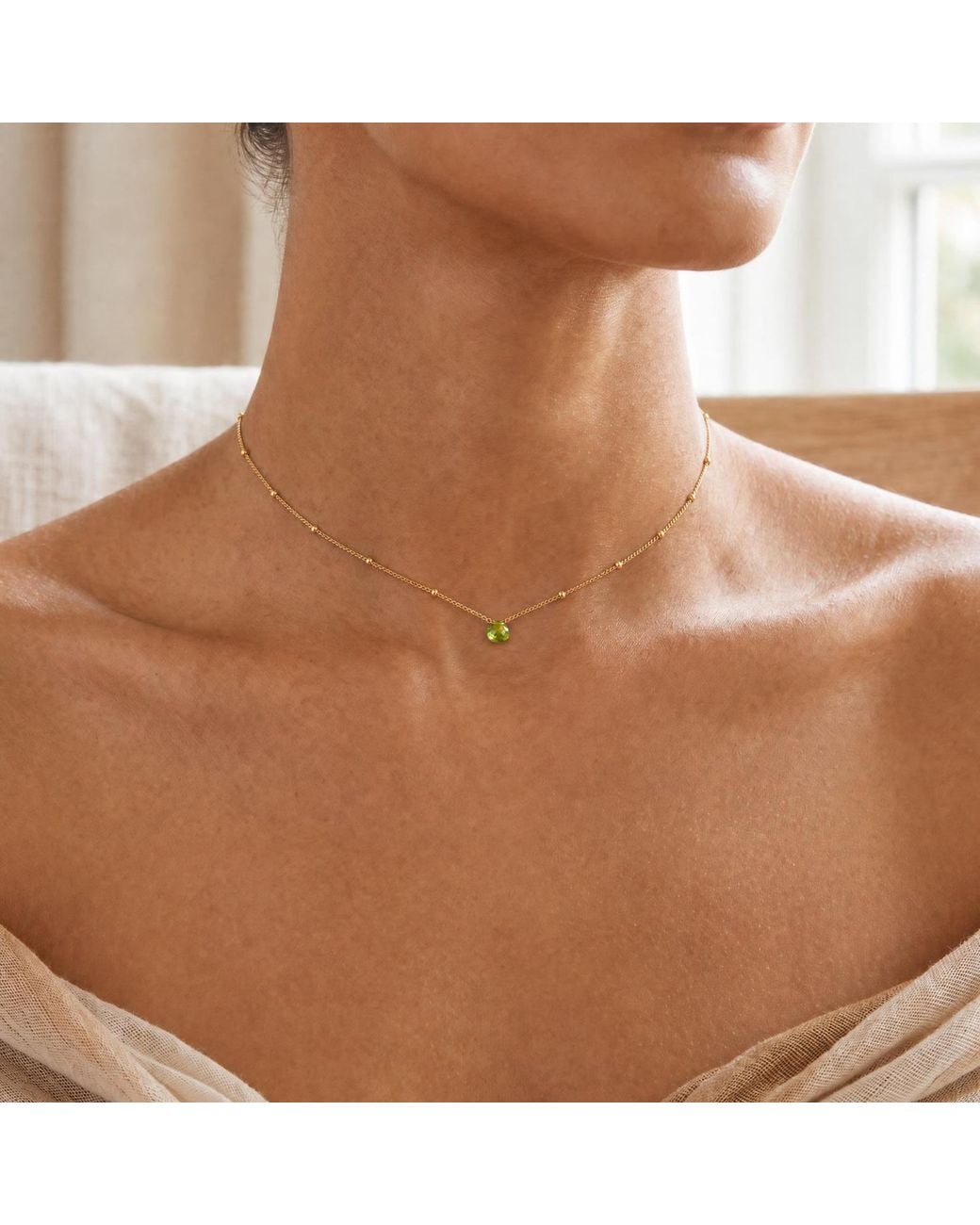 Heather Hawkins Jewelry Metallic Satellite Tiny Gemstone Necklace