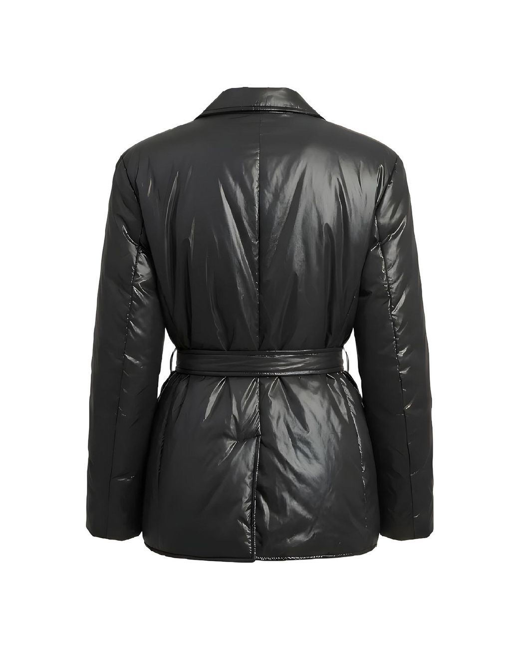 concept A trois Black Caviar Belted Quilted Blazer