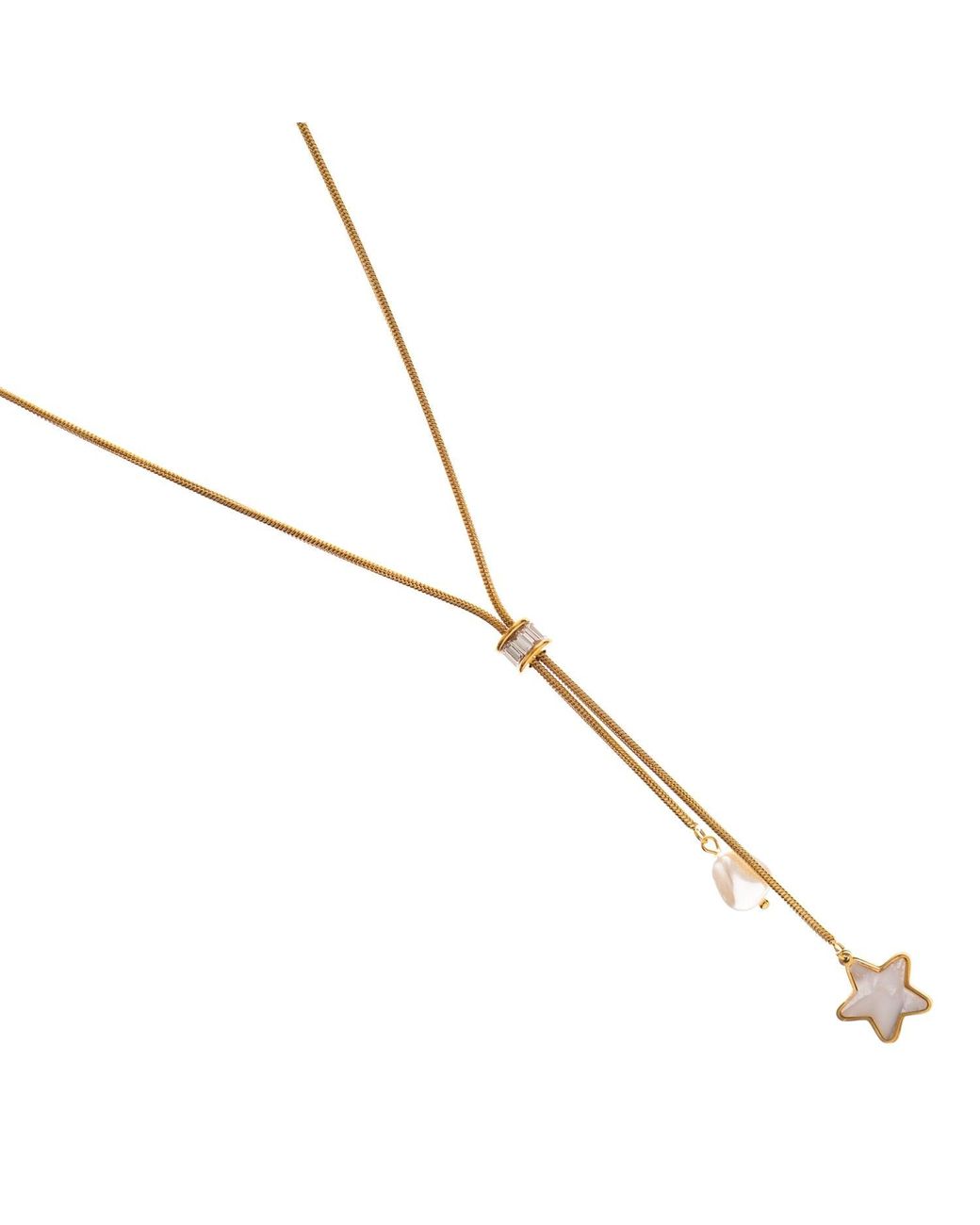 Ebru Jewelry Metallic Starlight Glow Lariat Necklace