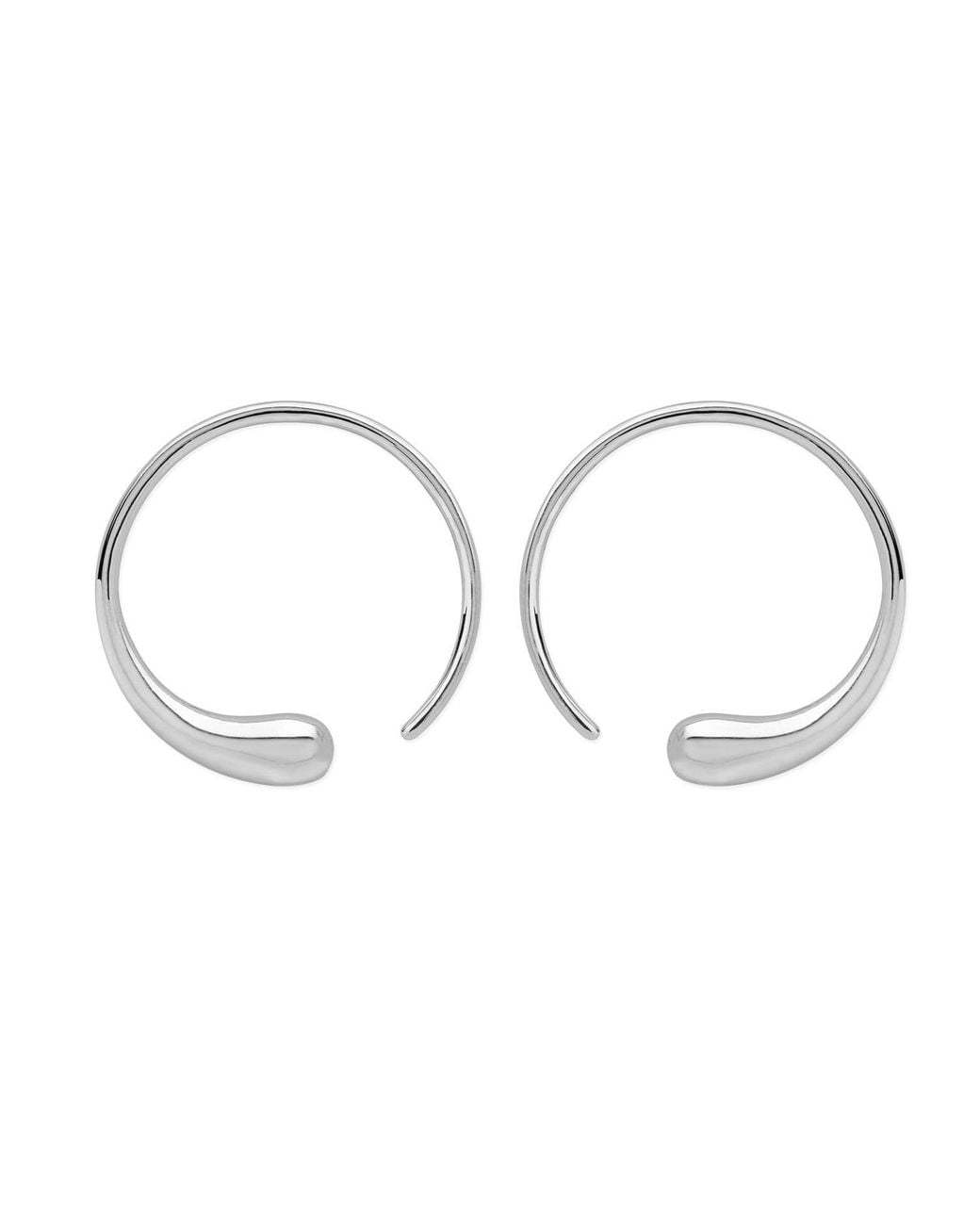 Lucy Quartermaine Metallic Solid Sterling Luna Hoops
