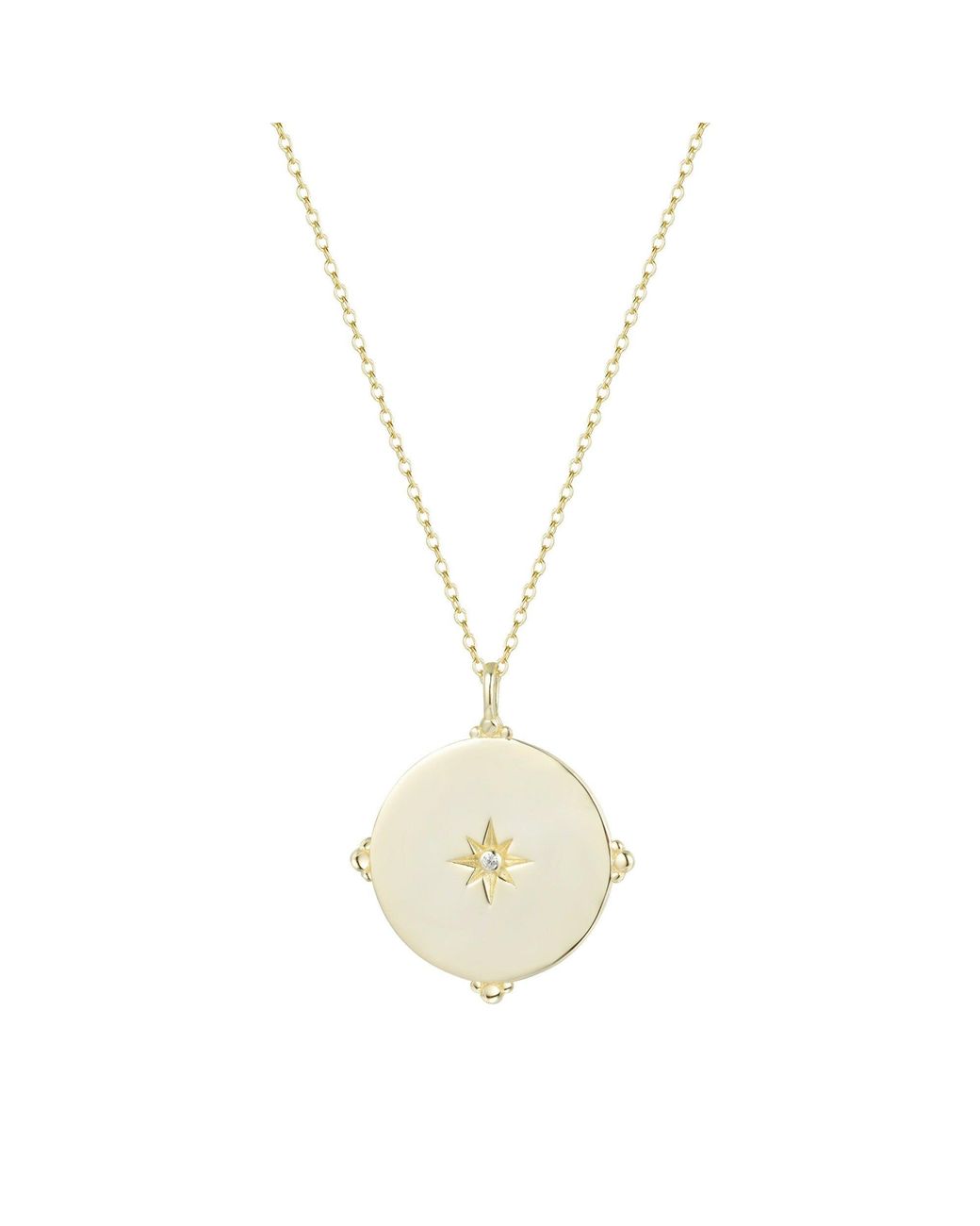 KAMARIA Metallic Compass & Opal Medallion Necklace