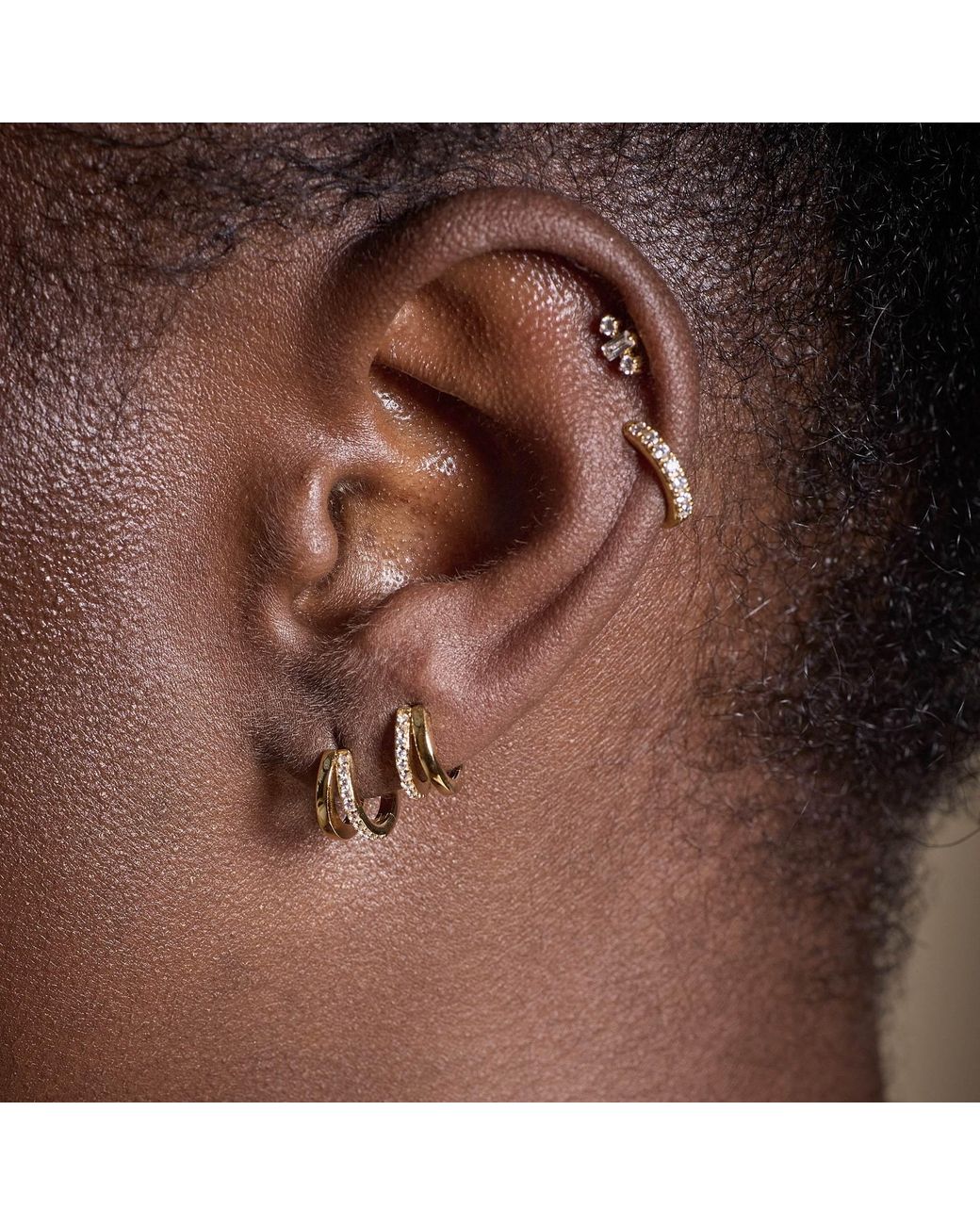 Scream Pretty Metallic Illusion Split Mini Huggie Earrings