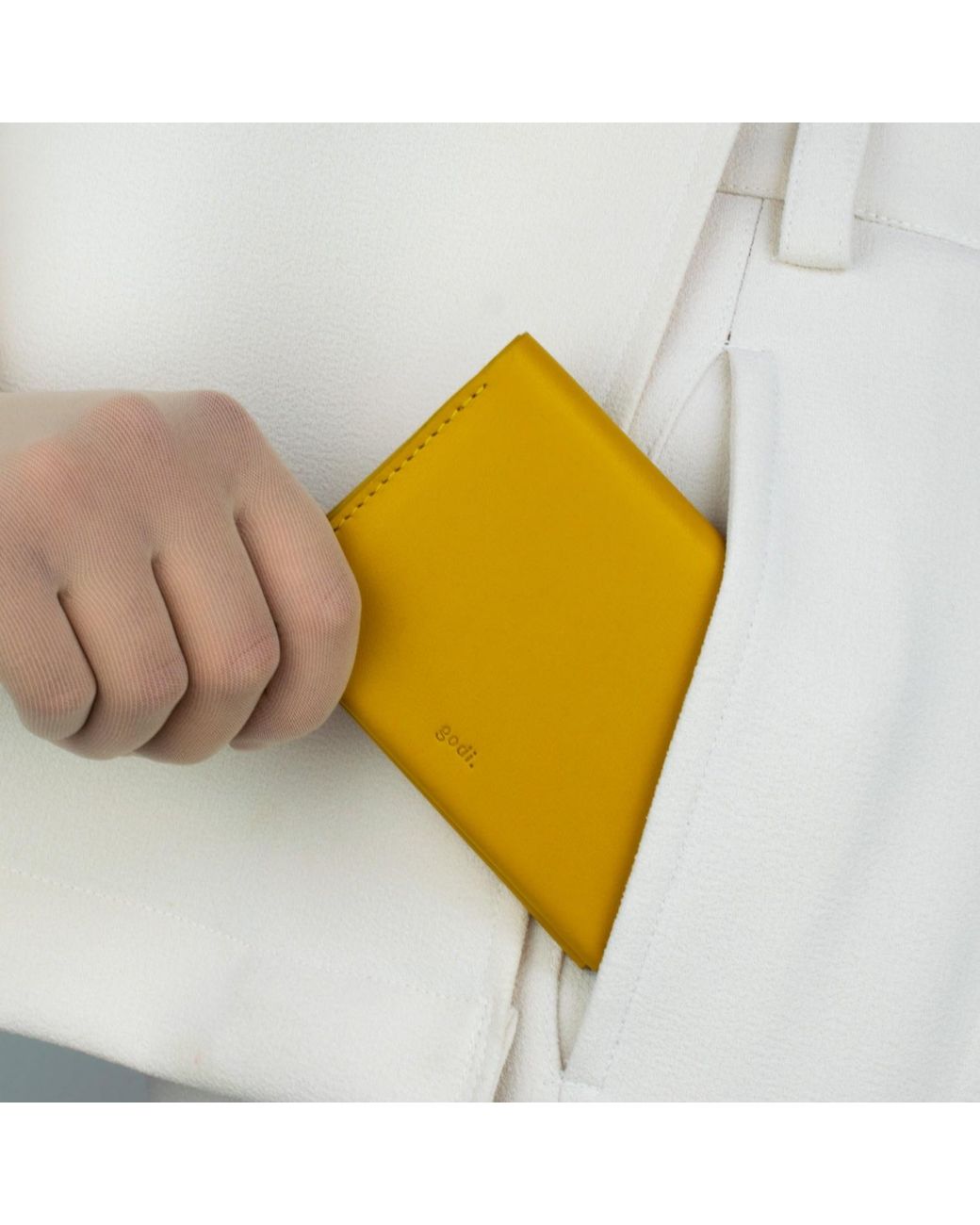godi. Blue Handmade Bifold Leather Wallet
