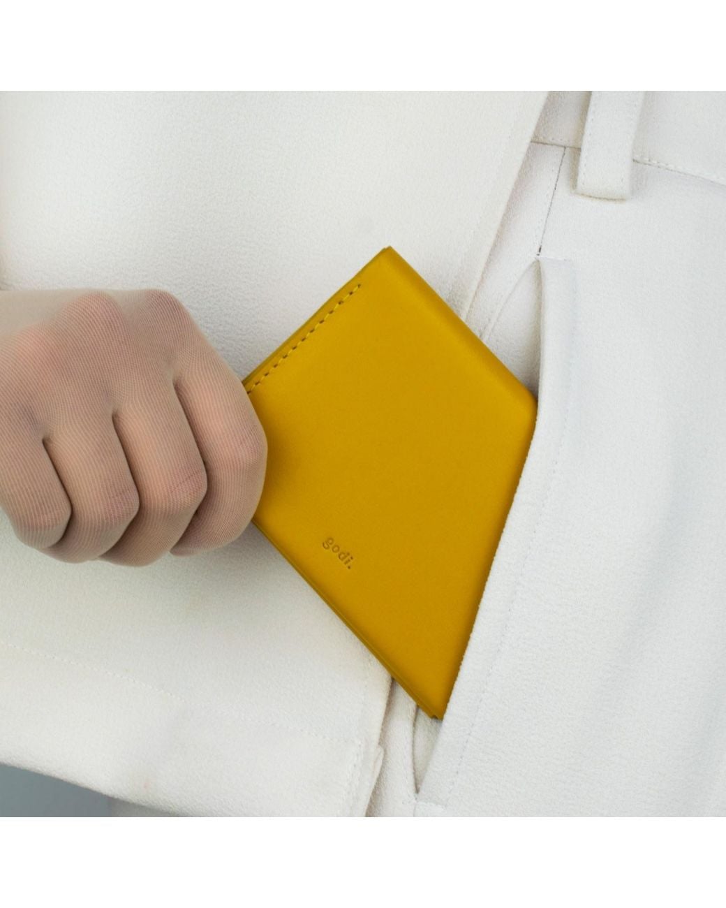 godi. Blue Handmade Bifold Leather Wallet