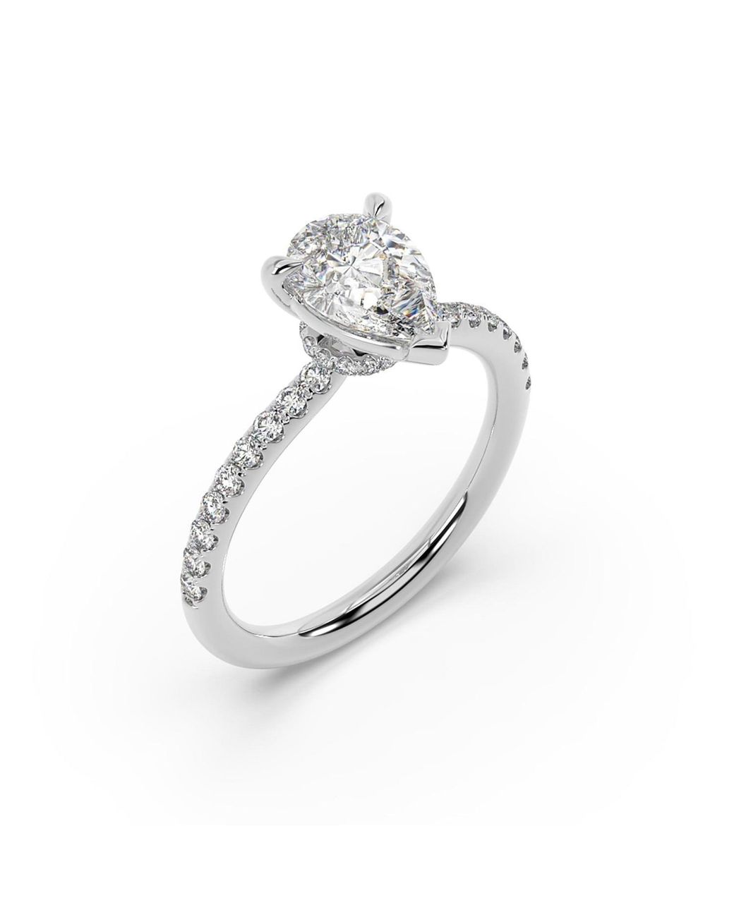 Artisan White Lab-Grown Diamond Pear-Shaped Cocktail Ring
