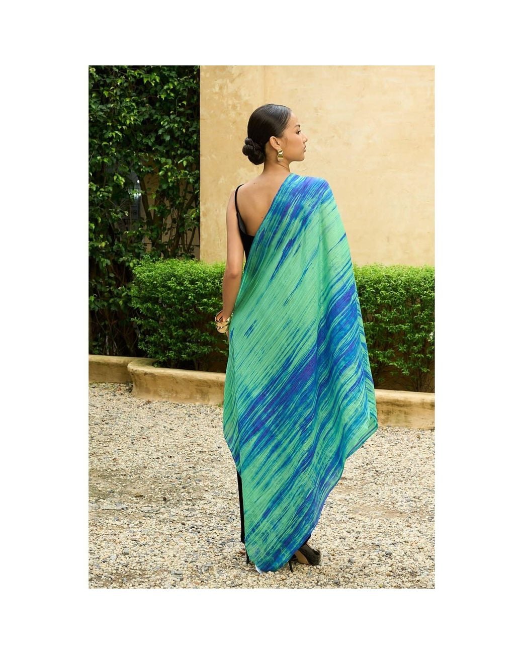 Silk and Bears Blue Forest & Ocean Brushstroke Silk Scarf – Hand-Dyed Mulberry Silk, Day Wrap & Gift