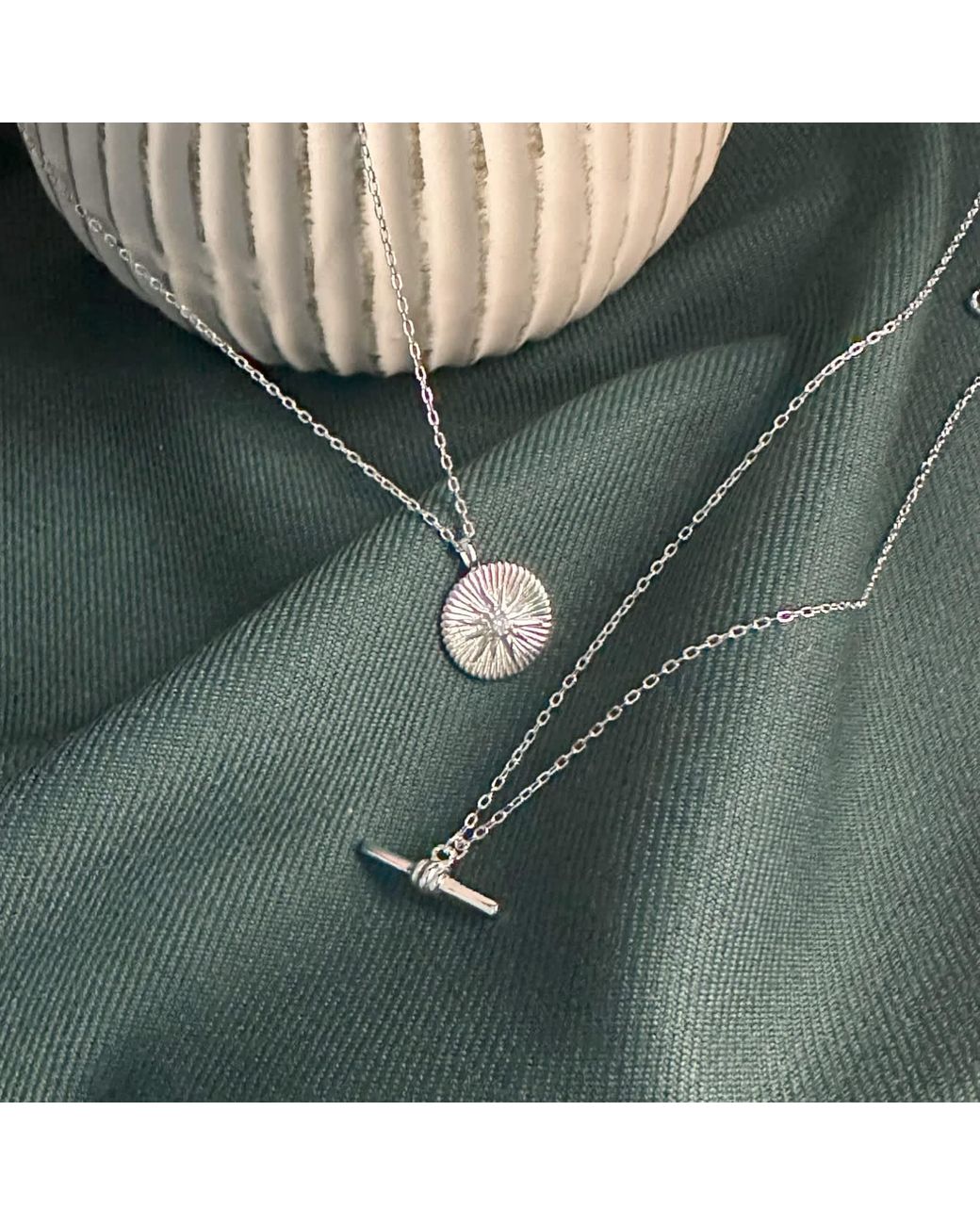 Clemence Wren Metallic T-Bar Pendant Necklace