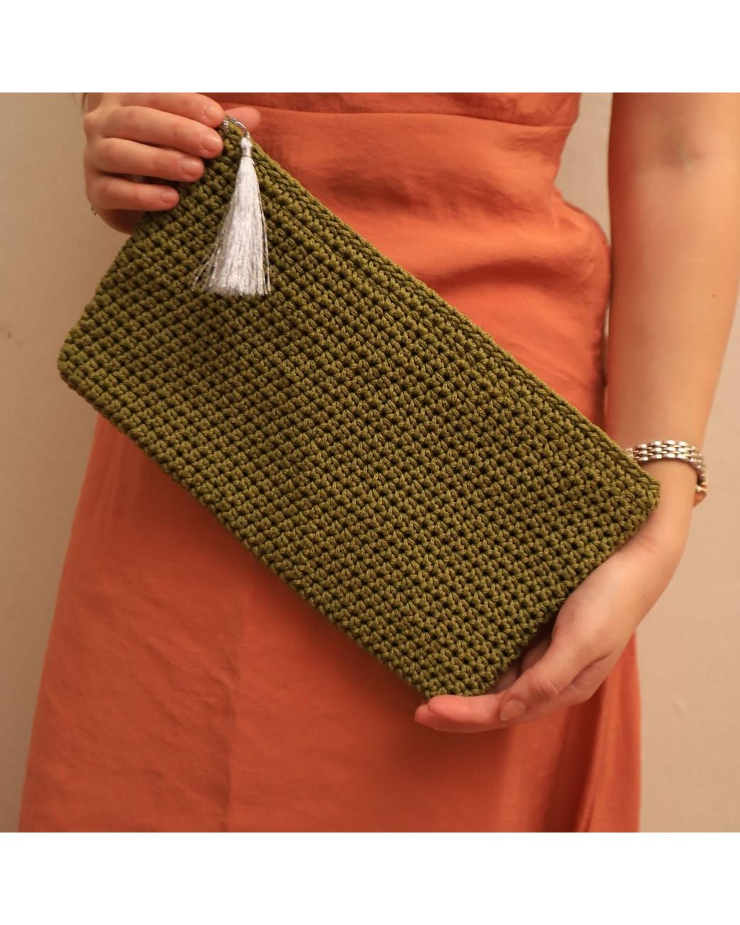 Springmoonatelier Green Special Luxury Hand Woven Bag