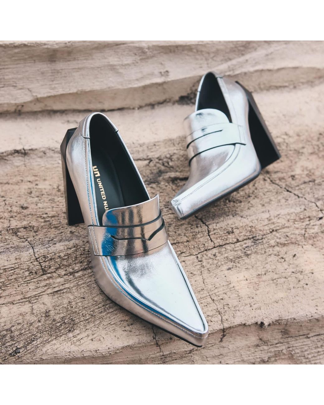 United Nude White Gem Loafer Hi