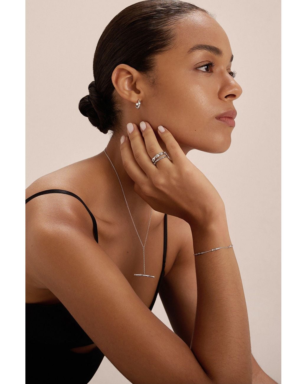Vanhi White Bamboo Ring