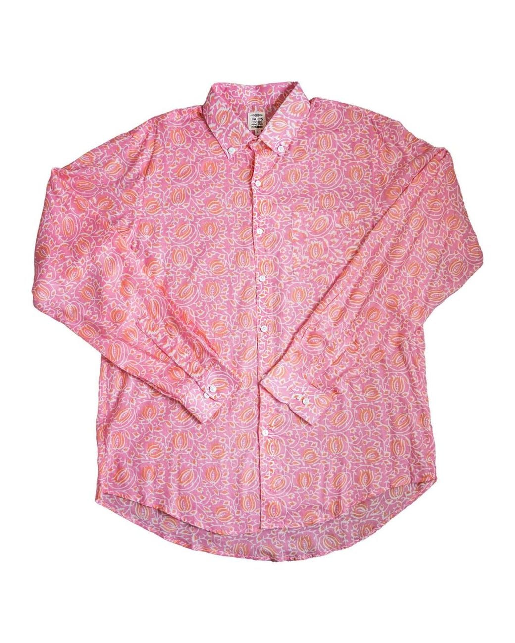 Jago's Tribe Pink Sunset Bloom Shirt for men