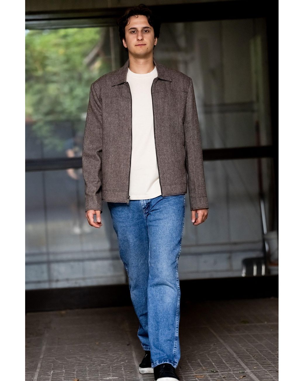 Stovaria Gray Natural Himalayan Yak Wool Zipper Jacket
