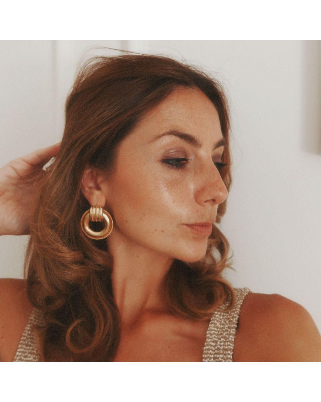 Pianella's Metallic Deline Doorknocker Earrings