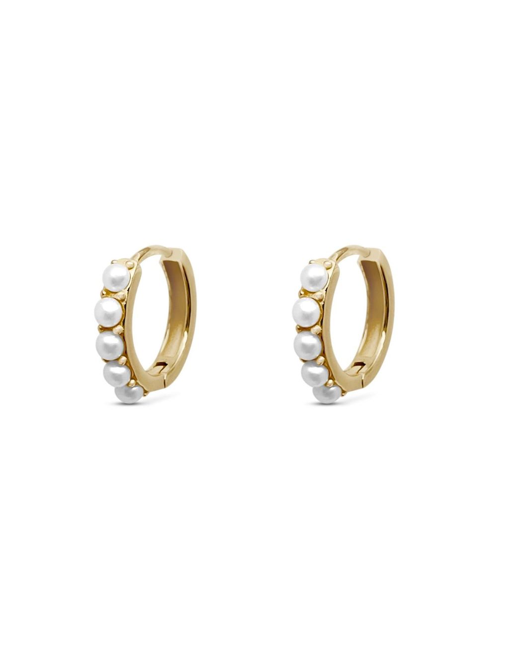 Clemence Wren Metallic Freshwater Pearl Contemporary Hoop Earrings