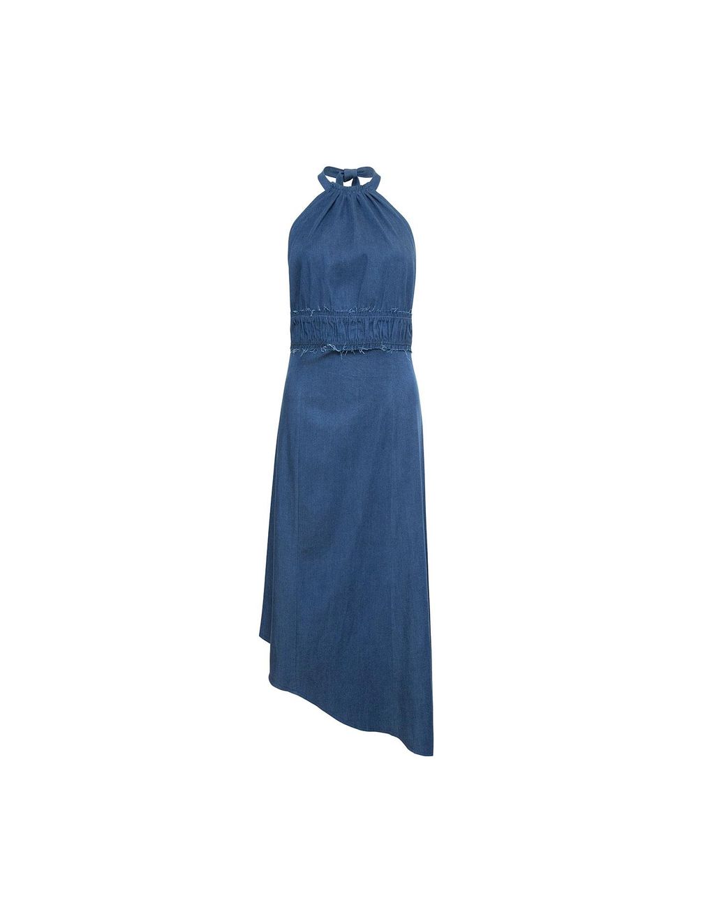 Audrey Vallens Blue Denim Affair Asymmetric Dress