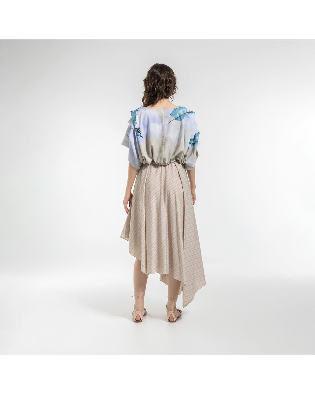 ARTISTA Natural Neutrals Move Asymmetric Midi Skirt