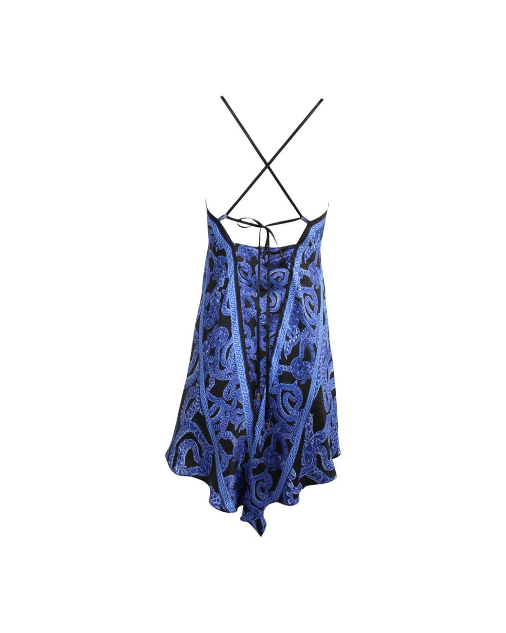 Monzlapur New York Blue Silk Serpent Noir Dress