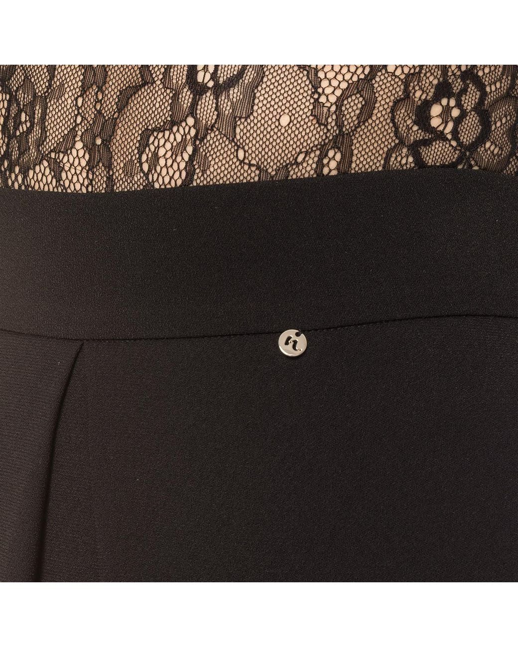 Nissa Black High-Waisted Midi Skirt
