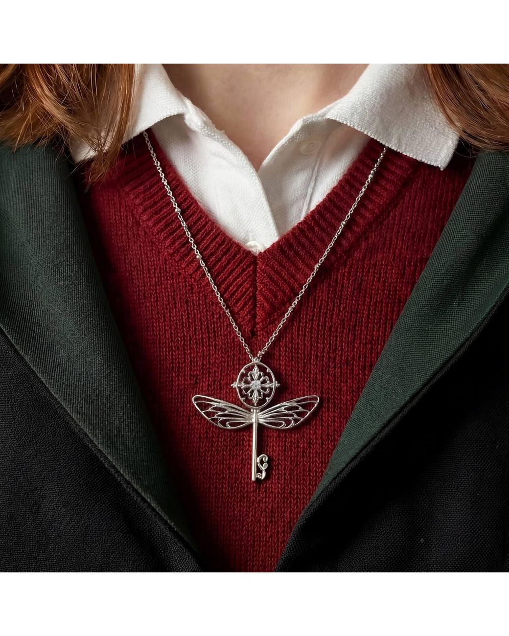 Azura Jewelry New York White The Wandering Key Necklace Vermeil