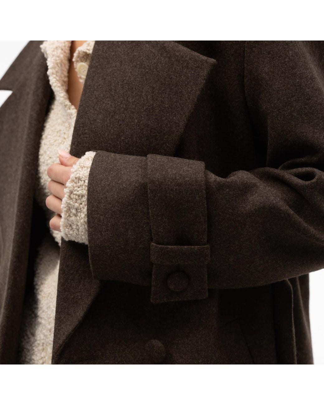 Mandragora Brown Double Breasted Wool Coat With Belt Rove