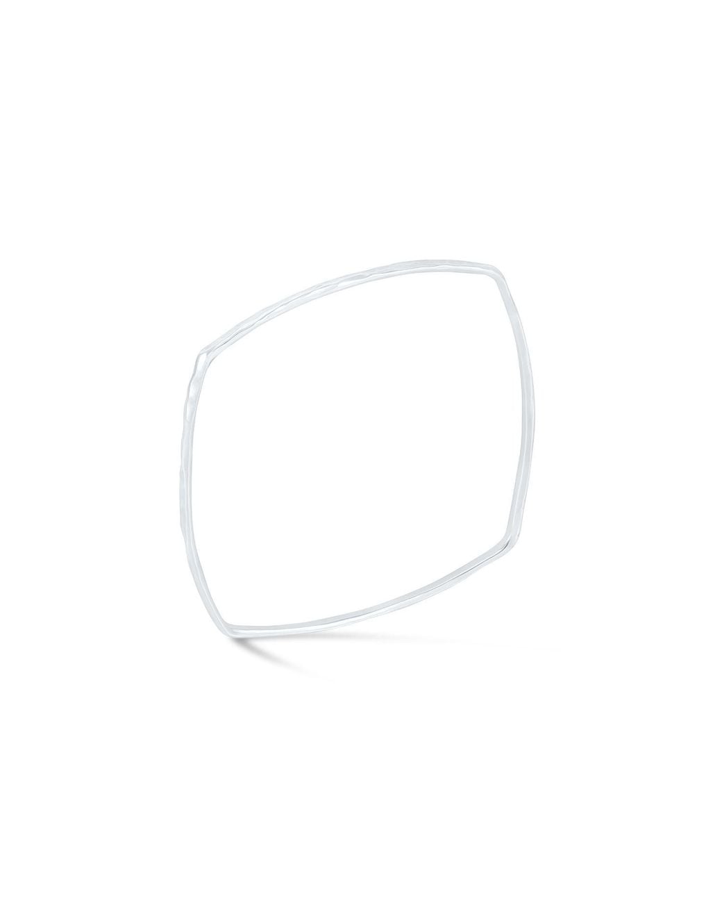 Dower & Hall White Hammered Cushion Nomad Bangle for men