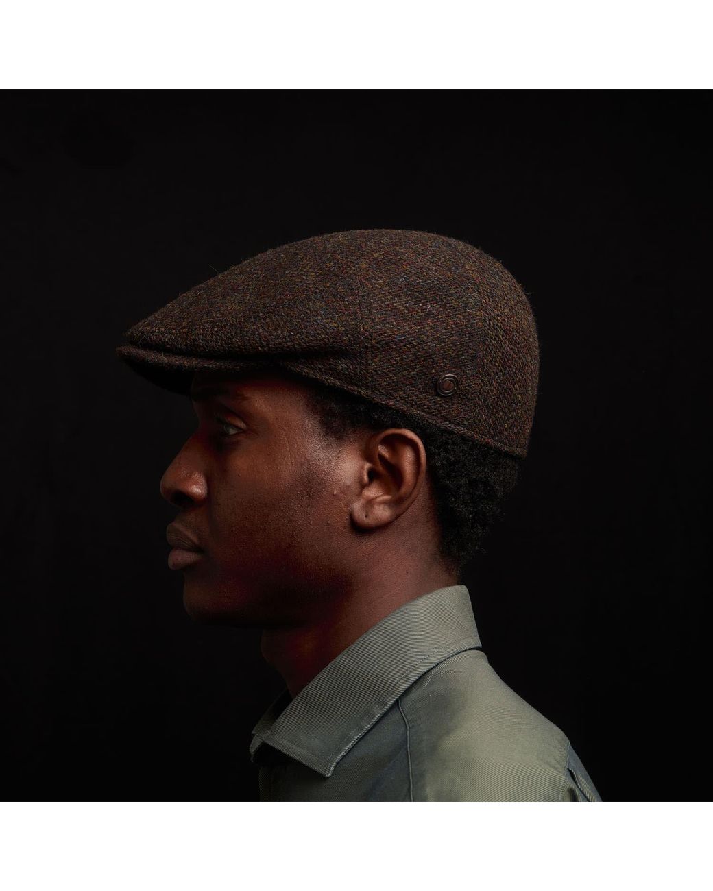 Dasmarca Hats Brown Justin Chestnut Harris Tweed Flat Cap Made for men