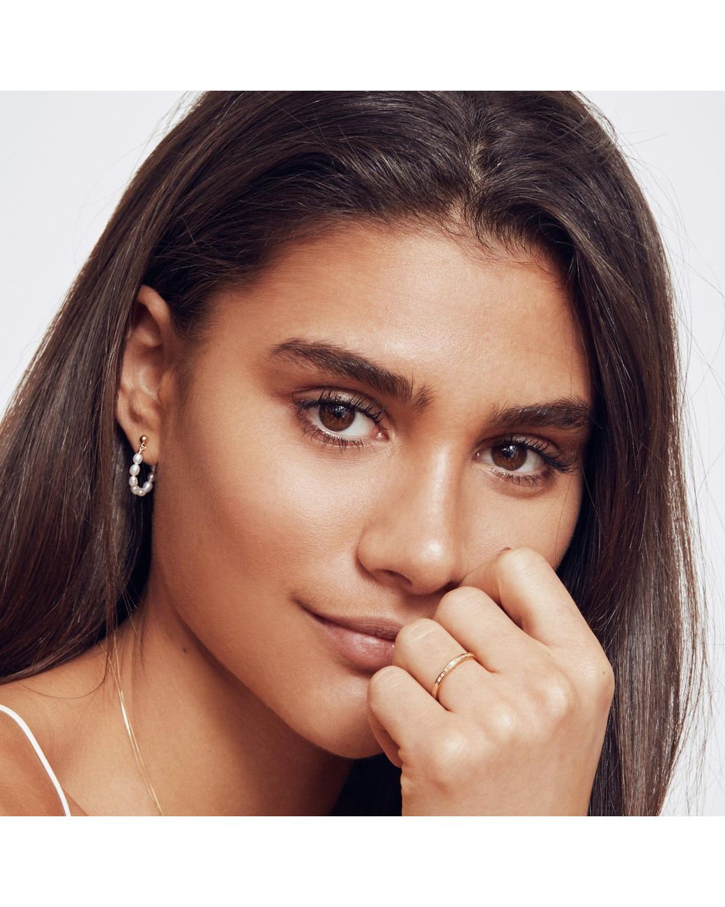 Lily & Roo Metallic Seed Pearl Hoop Earrings