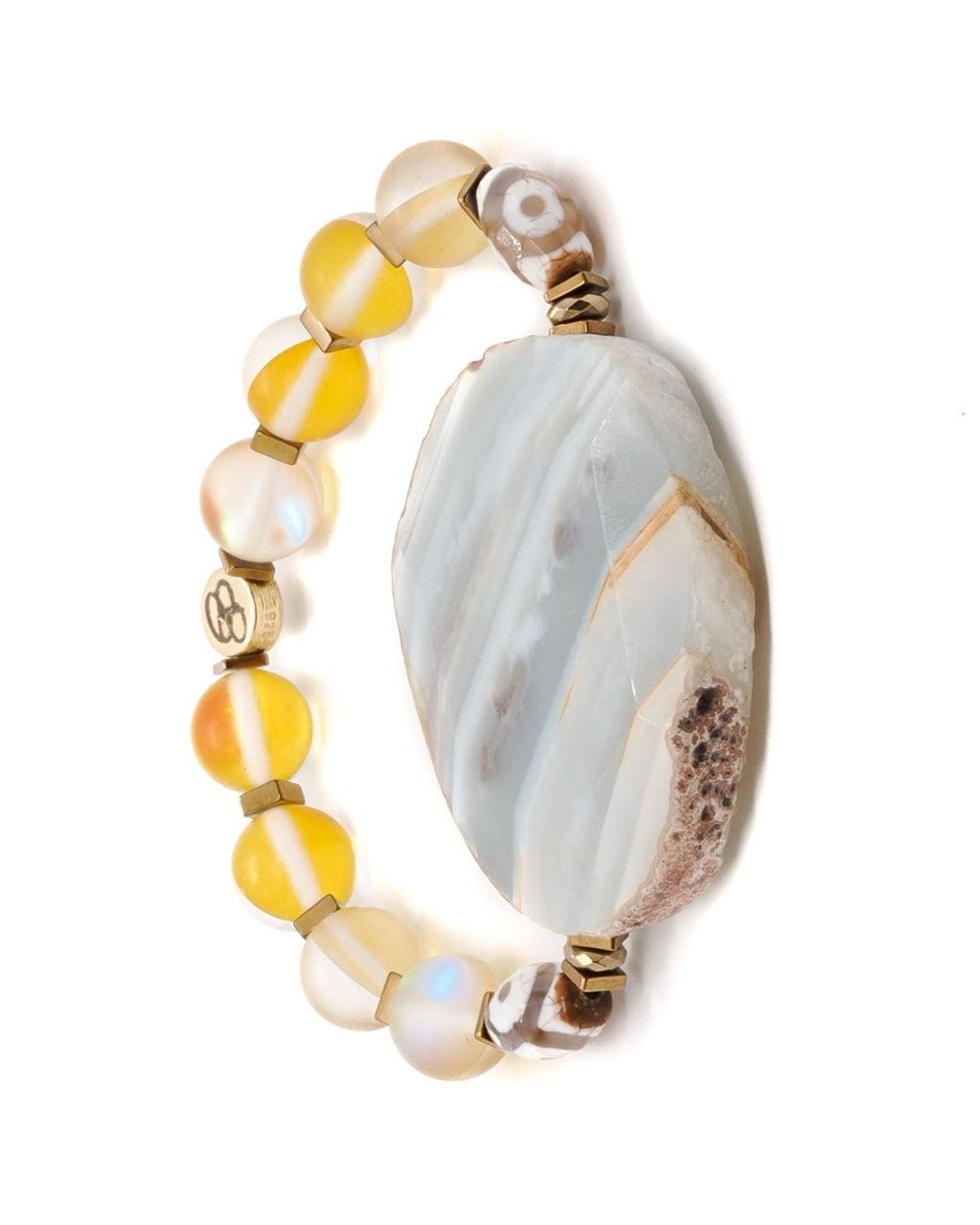 Ebru Jewelry Metallic Chunky Agate Bracelet