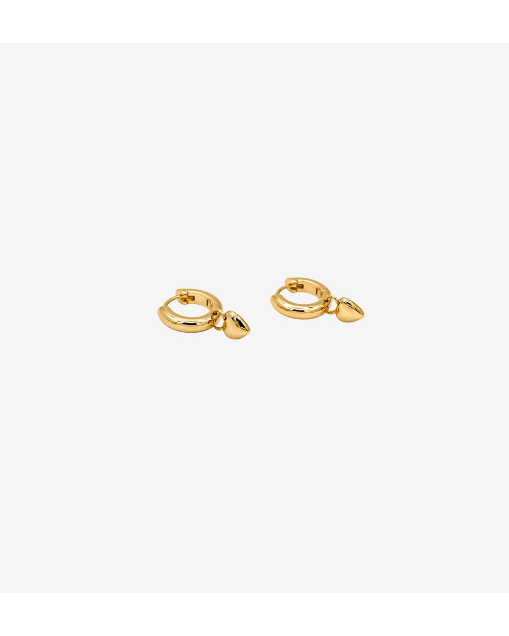 Uchi and Soto Metallic Kokoro Heart Drop Huggies Earrings