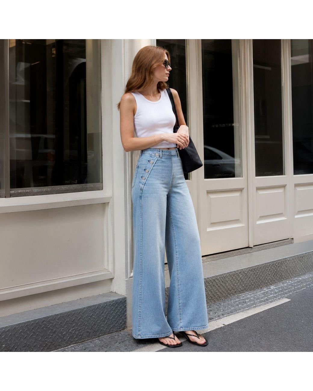 NOEND Blue Dina High Waisted Wide Leg Jeans