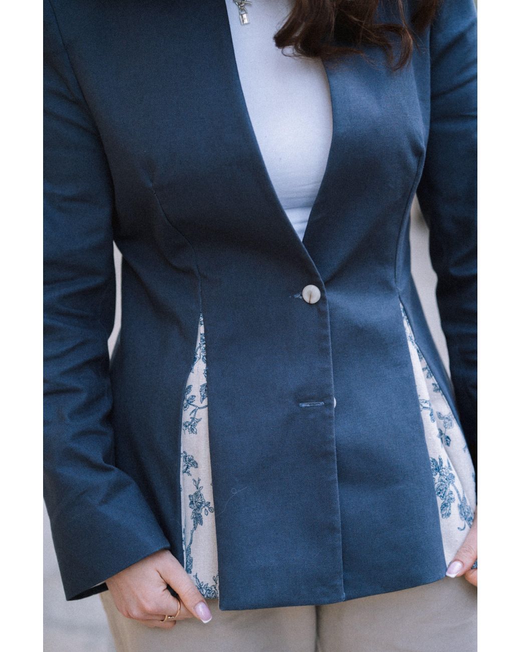 Baltér Blue Floraison Nocturne Blazer
