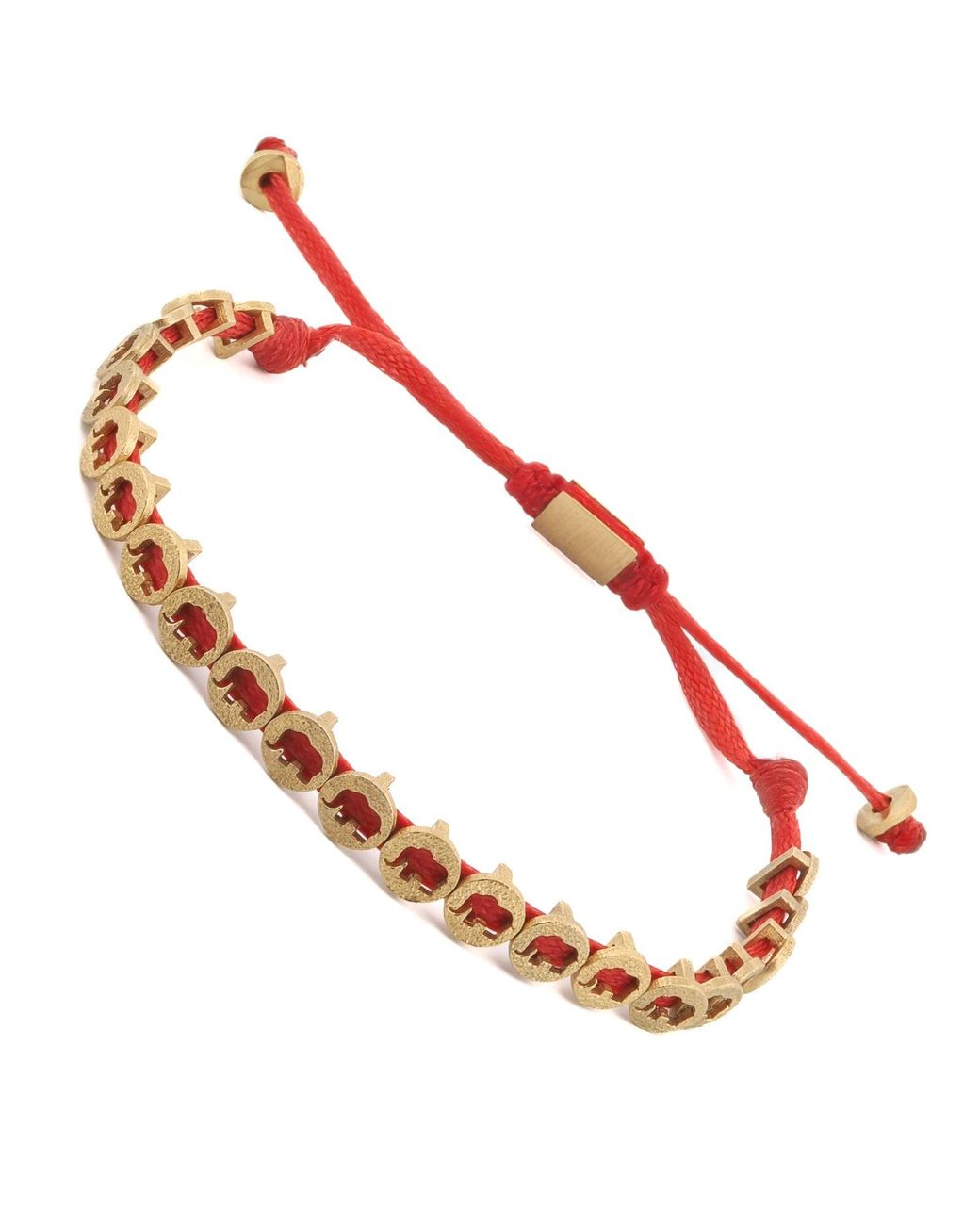 Ebru Jewelry Red Lucky Elephant Woven String Bracelet for men