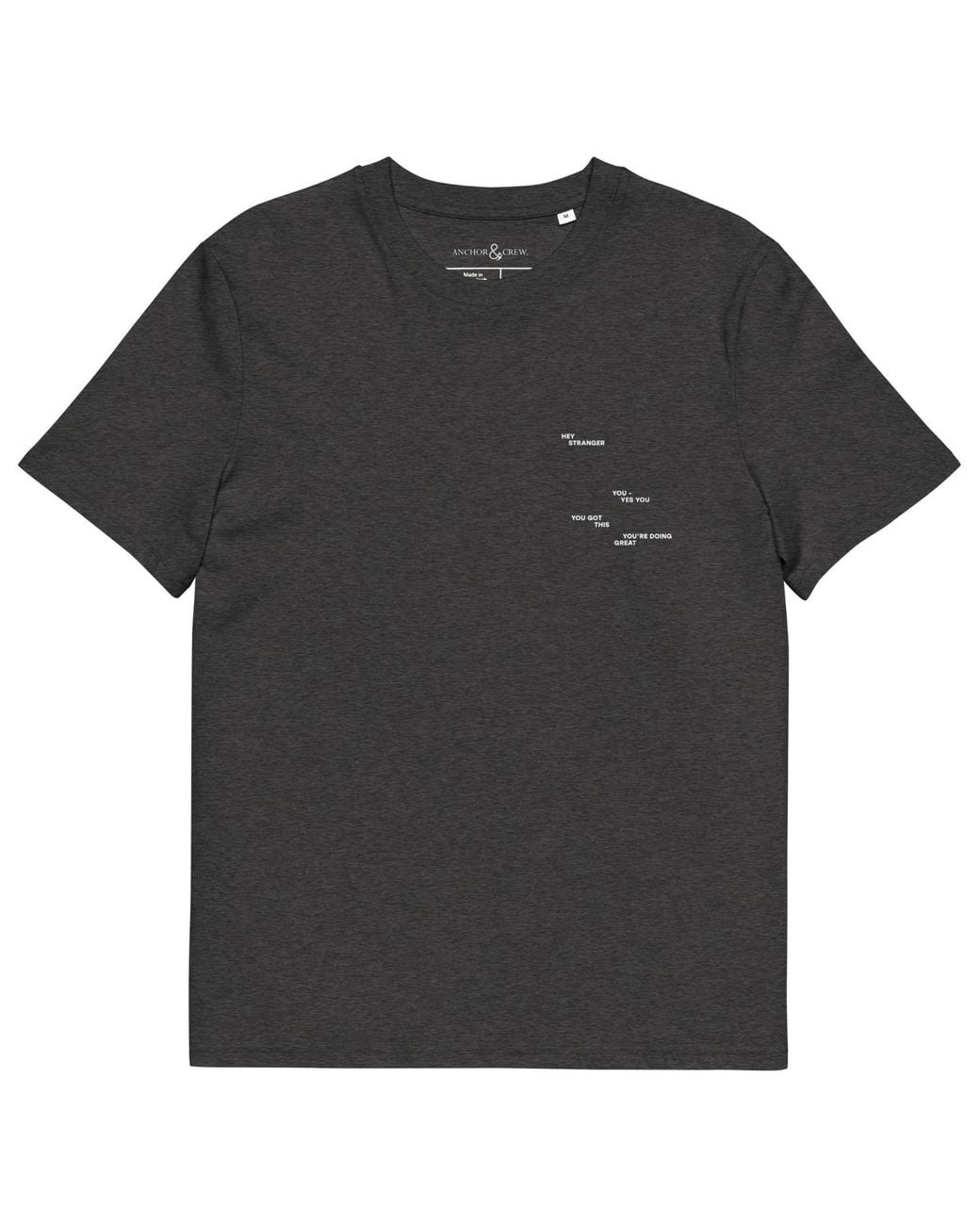 Anchor and Crew Black Heather Seven You Are Enough X Mental Health Editions Organic Cotton T-Shirt
