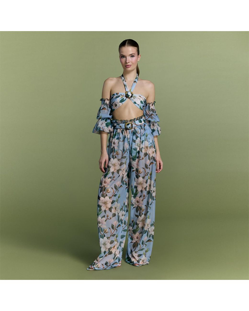 Nur Karaata Blue Sunflare Pant