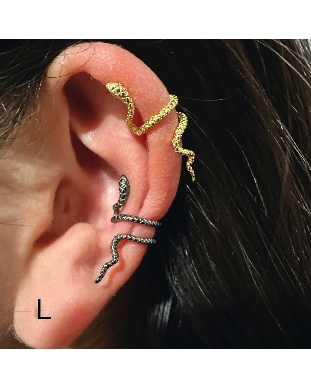 Jagged Halo Jewelry Metallic Serpent Sterling Ear Cuff Plated