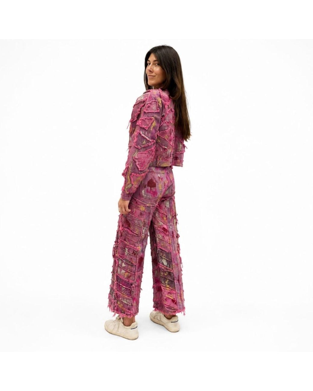 Zasta Studio Red Wearable Ruins Wide Leg Denim Pants Two