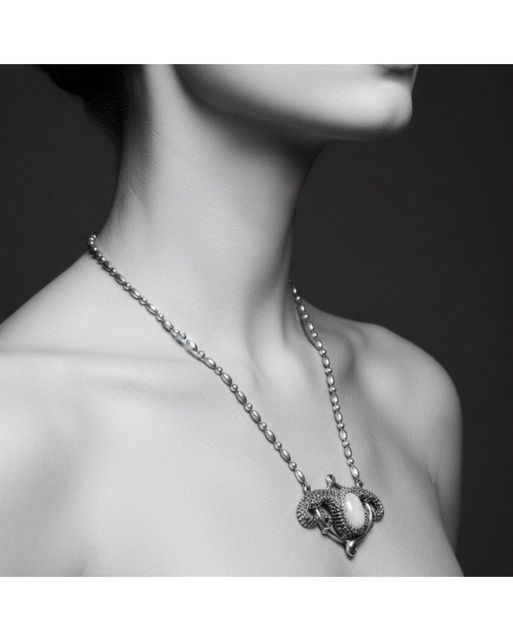 Tg-Jewellery by Tamara Gervasio Multicolor Sea Urchin Necklace With Fire Opal Cabochon