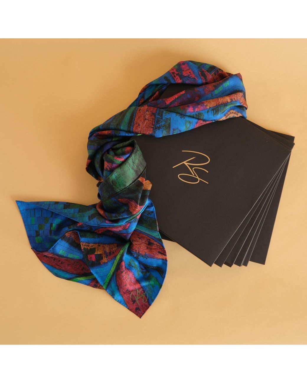 Richard Stone Studio Blue Canopy Silk Scarf