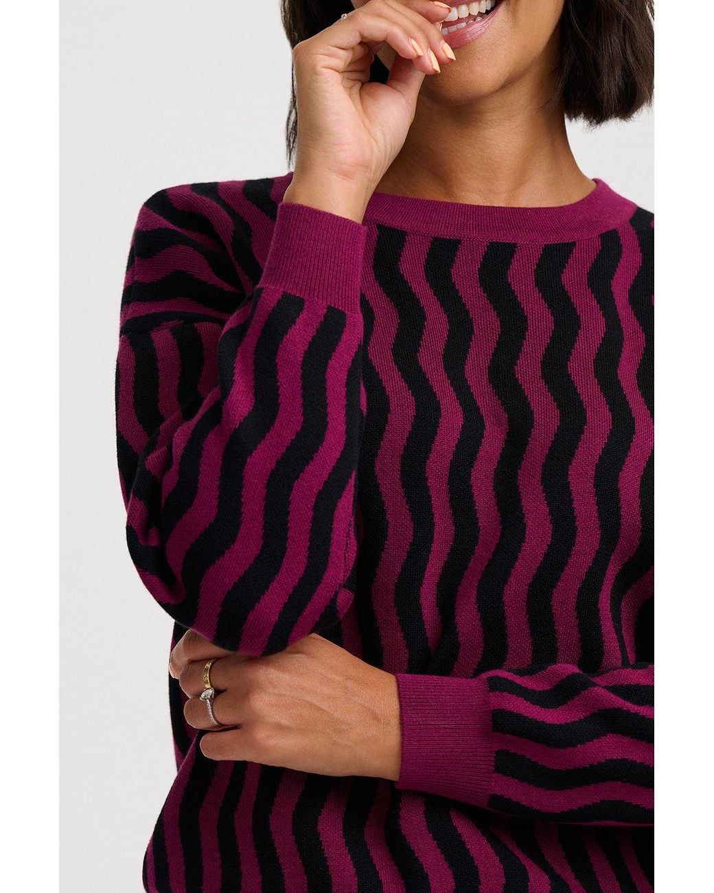 Sugarhill Purple Andi Sweater Berry Wavy Stripe