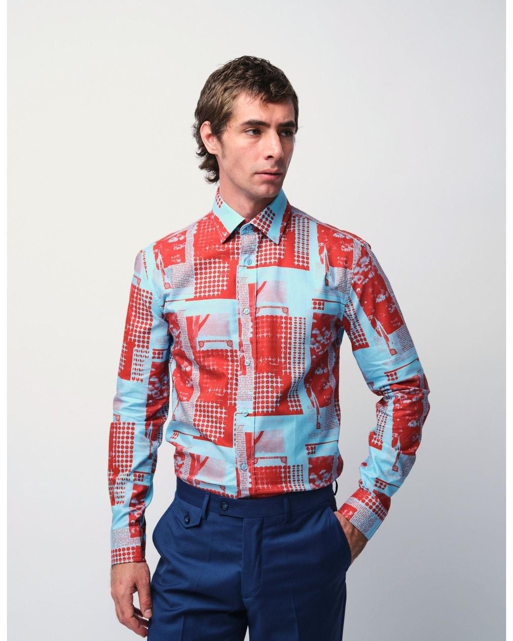Gresham Blake Red Collage Shirt for men